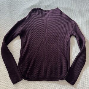 Babaton Burgundy Ribbed Knit Mockneck Chalmers Sweater